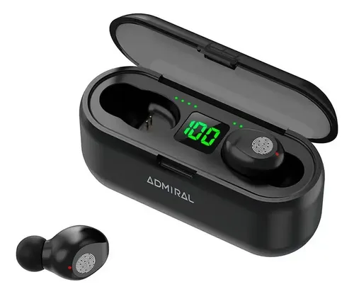 Auriculares inalámbricos negros con estuche de carga